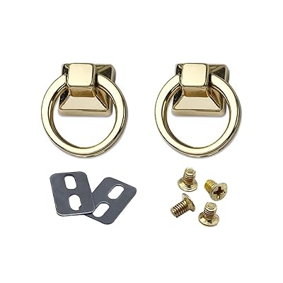 持ち手金具 2個セット ショルダーストラップ 持ち手 留め具 レザークラフト 手芸 金具 パーツ 内径18mm (ゴールド)