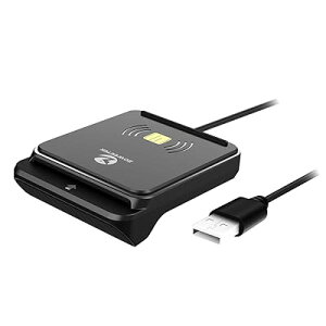 非接触型·接触型両対応ICカードリーダー マイナンバーカード 確定申告 電子車検証 HPKI力ード パスポート 在留カード対応 自動認識設置不要 USB-A Windows·Mac対応(黒)