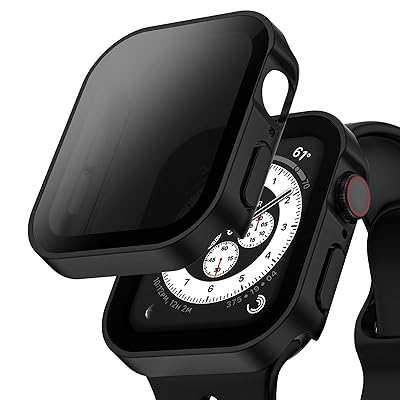 【覗き見防止】 アップルウォッチ 防水 カバー 44mm Apple Watch ケース のぞき見防止 保護フィルム 装着簡単 耐衝撃 軽量 iWatch Series 6 5 4 SE 対応 ブラック(2)