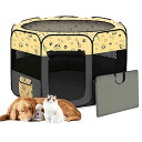 ペットサークル 犬 猫 ケージ 新型 中間マット付き 折りたたみ 収納バッグ付き 組立簡単 アウトドア お出かけ用品 猫の分娩室 猫 犬 兼用 L型(4)