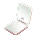 コンパクトトラベル拡大鏡 - 雪の結晶 小型ポケットミラー - 1倍/15倍拡大 コスメティックミラー 手持ちポータブル 旅行や財布用 (ピンク), 1x/15x Compact Magnifying Mirror Pink