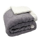 毛布 冬用 ダブル 200x230cm 掛毛布 クイーン おしゃれ 二枚合わせ 北欧風ボア 軽量毛布 通年使用 洗える 抗菌防臭 防ダニ 静電抑制 Blanket(ダークグレー)