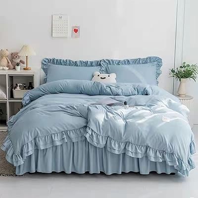 布団カバー フリル ベッドカバー 可愛い 寝具カバー 洗える 掛け布団カバー ボックスシーツ 枕カバー ..