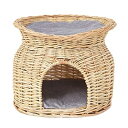 猫ベッド ペットハウス 猫ちぐら キャットハウス ペットベッド 猫の家 猫ハウス ドーム型 夏 冬 暖かい 隠れ家 木製 寝床 隠れる場所 2段ベッド うさぎ ...