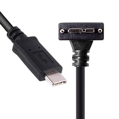 ケーブル5 Gbps USB-C Type-C本体からMicro USB 3.0スパイラルへ90度アップチルトで取り付け、工業用カメラストレージ用