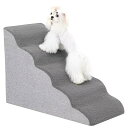 犬用階段小型犬用 高さ60CM -犬用ステップ階段スロープ高いベッドソファ、高密度発泡ペットステップ階段犬がベッドに乗るために、5段猫わんわんステップスロープ関節痛犬用(グレー)