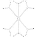 シーツ締結具クリップ、6方向クロスベッドプレートクリップ、調節可能な緩ベルトベッドプレートクランプ固定具懸垂クリップ、ダブルベッド特大サイズと大型マットレスに適している
