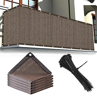 ベランダ 目隠し シェード 200x100cm プライバシー保護 目隠しシート あんず色 目隠しシェード ベランダ用 日よけ 紫外線対策 ベランダ目隠しシート 風通し バルコニー キャンプ 庭 玄関 天井 ウッドデッキ 結束バンド付き モカ200x1