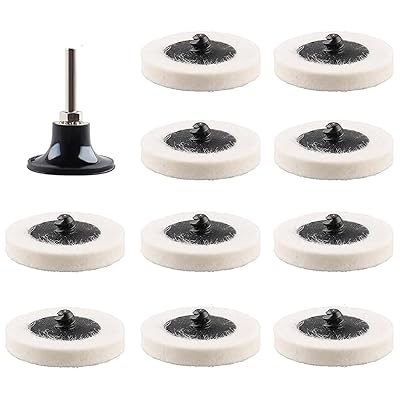 ポリッシャ バフ 10枚セット 50mm 羊毛フェルトバフ 電動ドリル バフ 研磨バフ 車 金属磨き用 バフ