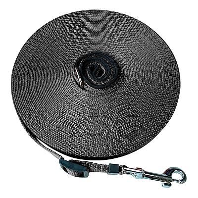 犬用リード ロング 牽引ロープ 長い 小型・中型・大型犬用 訓練・しつけ用 散歩 山登り 水に浮く ナイロン製 丈夫 長さ調節 係留ケーブル (5m, ブラック)