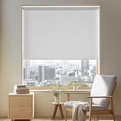 ロールスクリーン ロールカーテン チェーン式 1級遮光 断熱 遮熱 防音 防寒 UVカット 13サイズ 表裏同色 幅160cm 丈220cm ホワイト