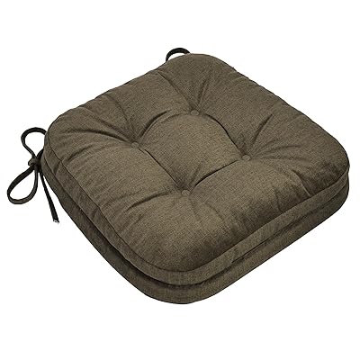 座布団 クッション 椅子用クッション 厚め7cm 低反発+高反発 二層構造 除湿消臭 お尻が痛くならない ざぶとん 馬蹄型 ダイニング チェア フロアクッション 紐付き 滑り止め (42X41X7cm厚み、茶色)