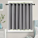 遮光カーテン 小窓 1級遮光 グレー 1枚入れ UV カフェカーテン 見えにくい 無地 60cm丈 省エネ 遮熱 断熱 高密度布製 目隠し 防寒 保温 洗える 間仕切り 厚手 キッチン 浴室 トレイ 子供部屋 100cm幅