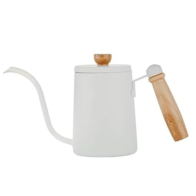 コーヒーポット 木柄 ドリップケトル 600ML スケール 蓋付き キャンプ ドリップポット ステンレス ブラック 細口 コーヒーケトル メモリ付き