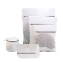 洗濯ネット ランドリーネットバッグ (30cmx40cm 40cmx50cm 50cmx60cm 22cmx35cm 15cmx17cm 5枚入り)ホワイト 円筒型 角型 細かい網目 メッシュ 丈夫 耐久性 型崩れ防止 絡み防止 衣類損傷防止 家庭用