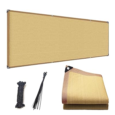 ベランダ目隠し 1M*12M 遮光ネット 黄色 プライバシー保護 日除けシェード 厚みを増した バルコニー マンション UVカット シェード 50CMごとに1つのロープ穴