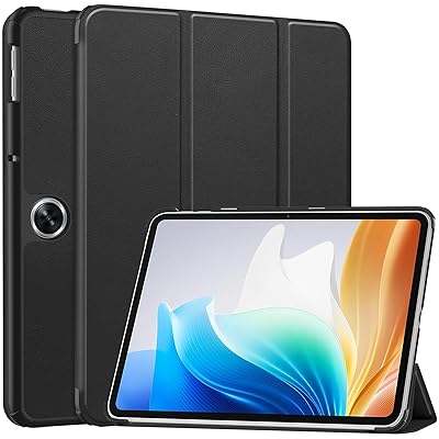For OPPO Pad Neo ケース カバー OPPO Pad Neo 用 カバー 革製 Sペン収納 三つ折り スタンド機能 耐衝撃 傷防止 軽量（ブラック）