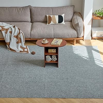 カーペット グレー 185×185cm 約2畳 リネン風素材 洗える 滑り止め 抗菌 防臭 防ダニ 通気性 速乾性 防音 リビングルーム 寝室 ダイニングルーム フローリング オールシーズン 洗濯可能 収納便利 ラグ