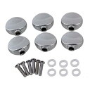 6個入れ 17x13mm クローム 合金 マシンヘッドのボタン エレキギター ウクレレのため 絶妙なアクセサリー(2)