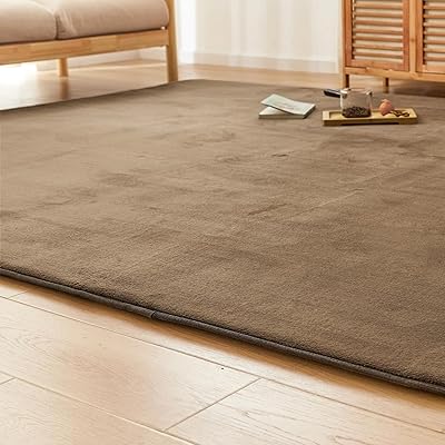 カーペット ラグ 極厚25mm 約2畳 厚手 ラグマット 防音 滑り止め付 抗菌 防臭 防ダニ 低ホルム ふわっと手触り高反発 床暖房ホットカーペット対応 冬用 北欧 おしゃれ こたつ敷きマット 185×185cm カーキブラウン