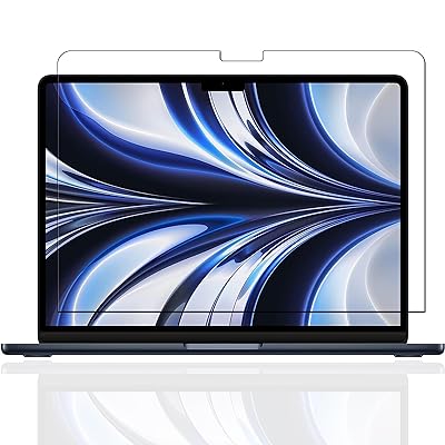 【1枚】For MacBook Air M2チップ（2022モデル）13.6インチ ガラスフィルム For MacBook Air M2チップ（2022モデル）フィルム 画面保護 耐指紋 撥油性 硬度9H 超薄 自動吸着 For MacBook Ai