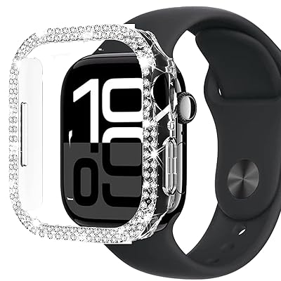 for アップルウォッチ10 カバー 42mm 46mmキラキラ 超簿軽量 耐衝撃 キズ防止 簡単に取り付け・取 全面保護 apple watch 10 カバー 金属 ダブルダイヤモンド アップルウォッチ 飾りフレーム Series 10に対応 オシ