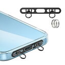 スマホ ストラップホルダー 2口 ダブルリング 極薄0.3mm ステンレス製 携帯ストラップホルダー 薄型 丈夫 充電影響なし 落下紛失防止 iPhone対応 ...