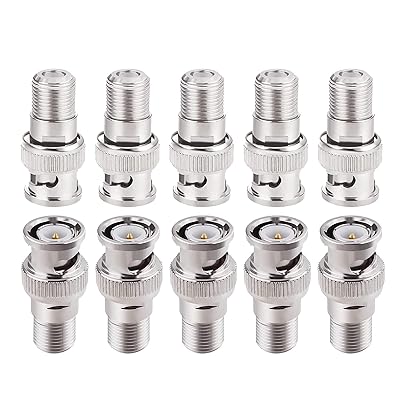 F BNC 変換 コネクタ 10個 銅材質 BNCオス-Fメス 変換プラグ アダプタ 防犯カメラ 監視カメラ 同軸ケー..