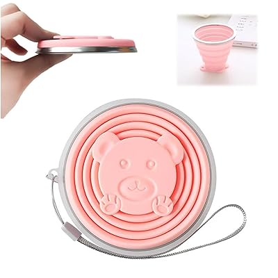 折り畳みコップ 折りたたみコップ 蓋付き カップ 軽量 蓋付き 耐熱 折りたたみ式コップ 携帯に便利 多機能 おしゃれ かわいい 軽量 旅行 キャンプ用 通勤 アウトドア 2サイズあり (ピンク, 270ml)
