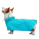犬用レインコート 猫犬兼用 カッパ 小型犬 中型犬 大型犬 透明帽子付き 防水 防風 速乾 軽量 マジックテープ調整 着脱簡単 リード穴 梅雨対策 散歩用 (ブ...