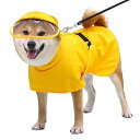 犬用レインコート 猫犬兼用 カッパ 小型犬 中型犬 大型犬 透明帽子付き 防水 防風 速乾 軽量 マジックテープ調整 着脱簡単 リード穴 梅雨対策 散歩用 (イ...