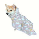 犬用レインコート 猫犬兼用 カッパ 小型犬 中型犬 大型犬 透明帽子付き 防水 防風 速乾 軽量 マジックテープ調整 着脱簡単 リード穴 梅雨対策 散歩用 (ピ...