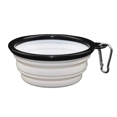 犬 水飲み 携帯用 散歩用 折りたたみ式 ペット給水器 シリコン製 (350ML, ホワイト)