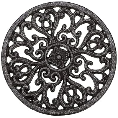 鍋敷き 大きい 耐熱 釜敷き 鉄器瓶 調理器具 鉄瓶置き アンティーク風 鉄鋳物製 鉄製 17CM