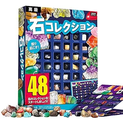 鉱石標本48種 天然鉱石 宝石おもちゃ 岩石標本 クリスマス プレゼント ロック&ミネラル コレクション ジェムストーン 地質科学キット 48個セット アメジス...