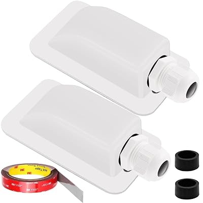 防水ケーブルボックス ソーラーパネル配線ボックス MC4防水箱1ウェイジャンクションボックス延長ケーブル接続箱ソーラーパネル用、RVキャンピングトレーラーの屋根用、ケーブル タイプ 3mm² から 12mm²、ホワイト、2 本セット