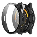 For GARMIN Venu 3 カバー ガーミン Venu 3 ケース PC素材 カバー ファーウェイ ガーミン Venu 3 カバー ガラスフィルム一体型 全面保護 二重構造 防塵 日本旭硝子材 キズ防止 軽量(ブラック)(2)