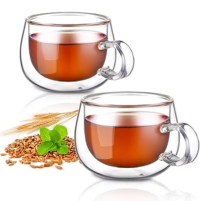 ダブルウォールグラス 120ml 2個セット エスプレッソ カップ 結露しない二重グラス デミタスカップ ホウケイ酸塩耐熱エスプレッソ ショットグラス 取っ手付...