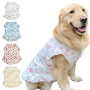 犬服 tシャツ ドッグウェア 犬用ワンピース 可愛い服 春 夏 中型犬 大型犬 おしゃれ 涼感素材 薄手 通気 日焼け防止 脱毛保護 散歩・外出に最適(ピンク・花柄 XL)