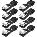 荷締めベルト 荷物 固定 ベルト 2m 梱包/自転車/バイク 固定ベルト 幅25mm 8本セット ブラック