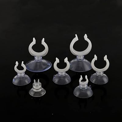 吸盤 水槽 キスゴム エアチューブホルダー 透明 ヒーター管等用 水槽 用品 クリップ 式 吸盤 水族館 アクアリウム ホースの固定に適用 (10個セット 直径...