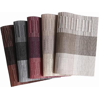 5枚セット ランチョンマット プレースマット テーブルマット おしゃれ 北欧 撥水 防汚 丸洗い お手入れ 簡単 滑り止め 摩擦 耐える 断熱 飾り 食卓 華やか 雰囲気 PVC製 家庭 レストラン 用 (5色)