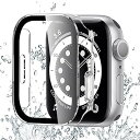 Apple Watch ケース 40mm 対応 アップルウォッチ カバー 一体型 防水 3D直角エッジデザイン 光沢式 Apple Watch カバー 全面保護 二重構造 アップルウォッチ ケース PC素材 日本旭硝子材 軽量 強化ガラス Apple(2)
