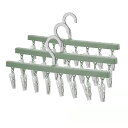 LuckyCode 洗濯物ハンガー ピンチハンガー 3本セット 一字型ハンガー 物干し ハンガー 洗濯 乾燥ハンガー 洗濯バサミラック 室内外両用 省スペース 折りたたみ式 洗濯物干し クリップハンガー 洗濯ハンガー 回転ピンチ 8ピンチ コンパクト