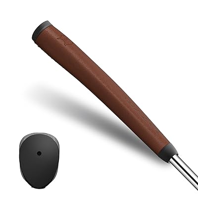 (マゼル) ゴルフパターグリップ 滑り止め 超軽量 快適 ゴルフパター用グリップ (ミディアム(3.0), ブラウン・レザー)