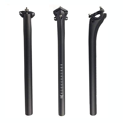 カーボンシートポスト 自転車 超軽量 3K つや消し mtb マウンテン/ロードバイクシートピラー 振動吸収性 25.4/27.2/30.8/31.6 * 350/400 mm