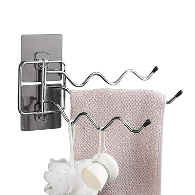 タオル掛け　タオルハンガー　ステンレス　タオルホルダー　耐荷重5kg　180度回転　穴あけ不要/ネジ止..