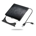 CD/DVD外付けドライブ、外付けDVDドライブ、USB3.0&Type-C両接続、読み取り/書き込み可能、CDプレーヤー、バスパワー駆動、外付けCDドライブ、...