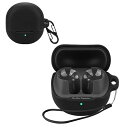For SoundPEATS Air5 ケース 紛失防止用のフックを搭載した 軽量 キズ防止 防塵 傷つきにくい 柔らかなシリカゲルのスポーツクールなデザイン 衝撃 吸収 スリム ソフト ケースカバー 落下防止保護(ブラック)