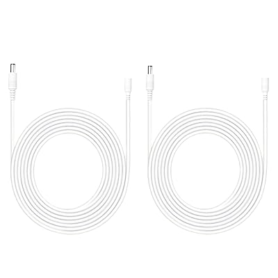 クリアヒル 5M 延長ケーブル 2本セット 5.5mm×2.1mm メス-オス、LEDテープ用電源コード 、 CCTVカメラ..